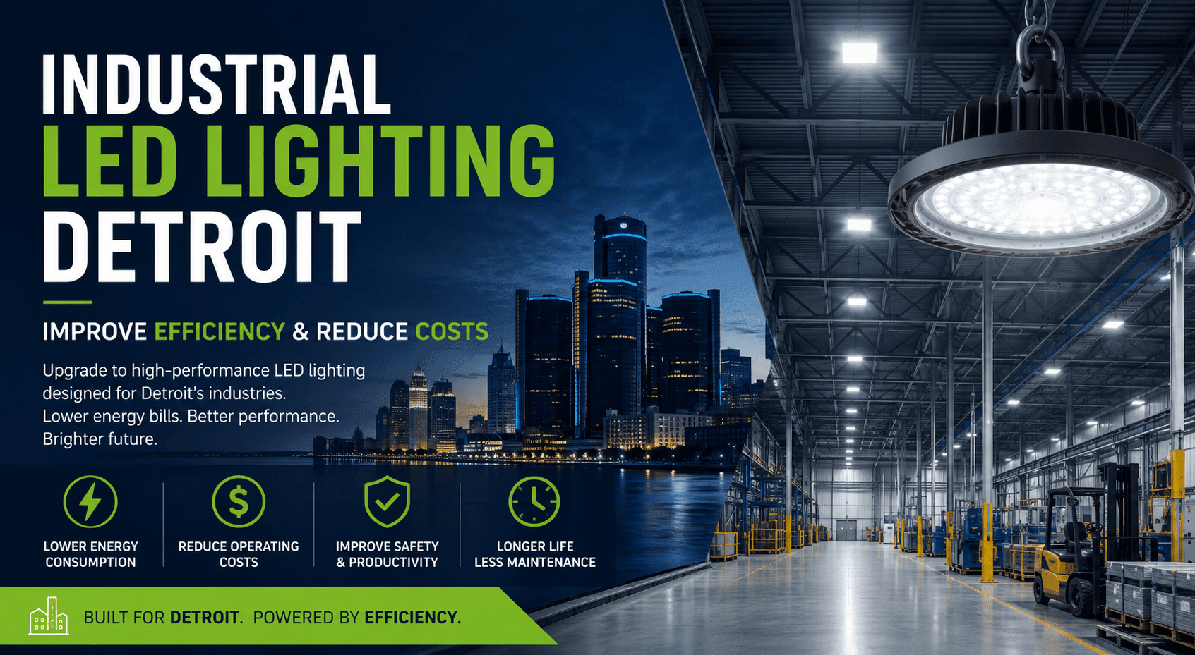 Industrial LED Lighting Detroit: Improve Efficiency & Reduce Costs - Interactive Lighting Supply