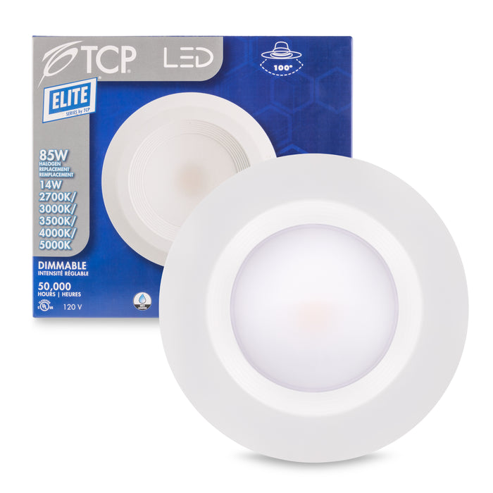 TCP LEDDR56BVCCT5 5/6" Residential 14W LED Downlight Retrofit E26 Base CCT Selectable