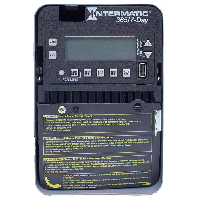 Intermatic ET2745C 4-circuit electronic timer with digital display and programmable control interface.
