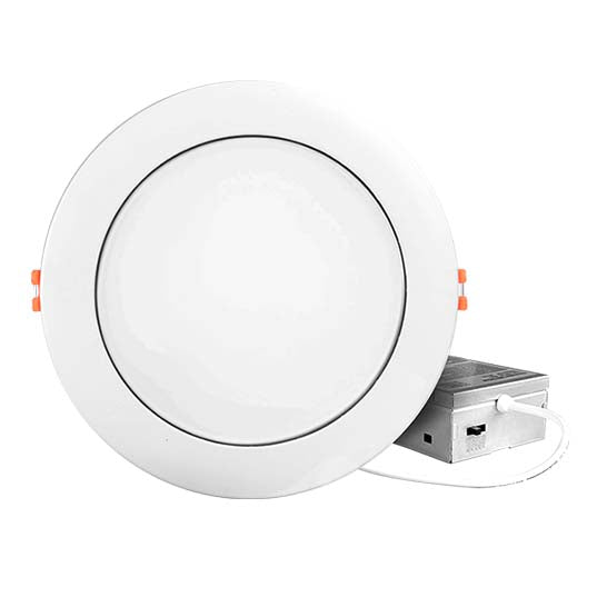 Nicor RWG61120S9WH Edgelit Recessed 6" Round Gimbal CCT Selectable 27K/30K/35K/40K/50K 120V 90Cri