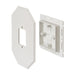 Arlington 8081FDBL fixture siding box kit angled view showing mounting block and built-in electrical box.