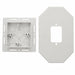 Arlington 8081FDBL large fixture siding box kit with white flanged mounting block and integrated electrical box.