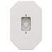 Arlington 8081FDBL white fixture siding mounting block shown with an installed exterior electrical device.