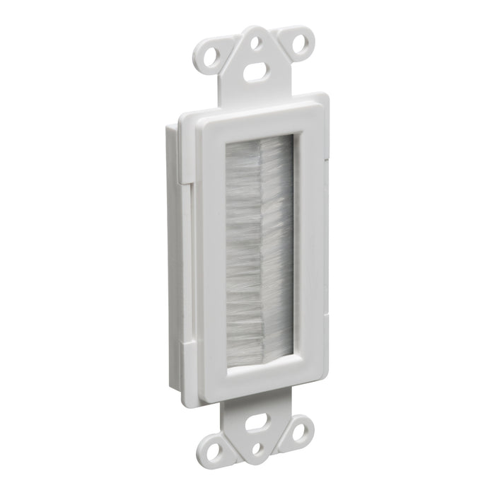 Arlington CED135 1-gang white brush-style cable entry device for low-voltage cable management.