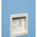 Arlington CED135 white cable entry device shown installed with a wall plate.