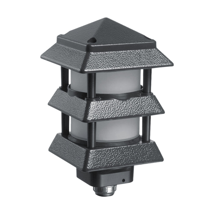 Arlington GPP60B 4.75-inch black pagoda landscape light with cast aluminum housing and stacked louver design.