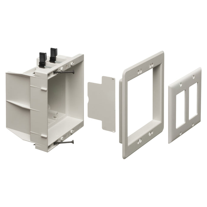 Arlington Arlington DVFR2W 2-Gang Recessed Indoor Electrical Box 34 cu. in. White DVFR2W