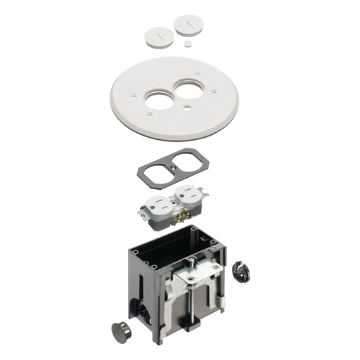 Arlington Arlington FLBAR101W 5.8-Inch Round Adjustable Floor Box, White FLBAR101W