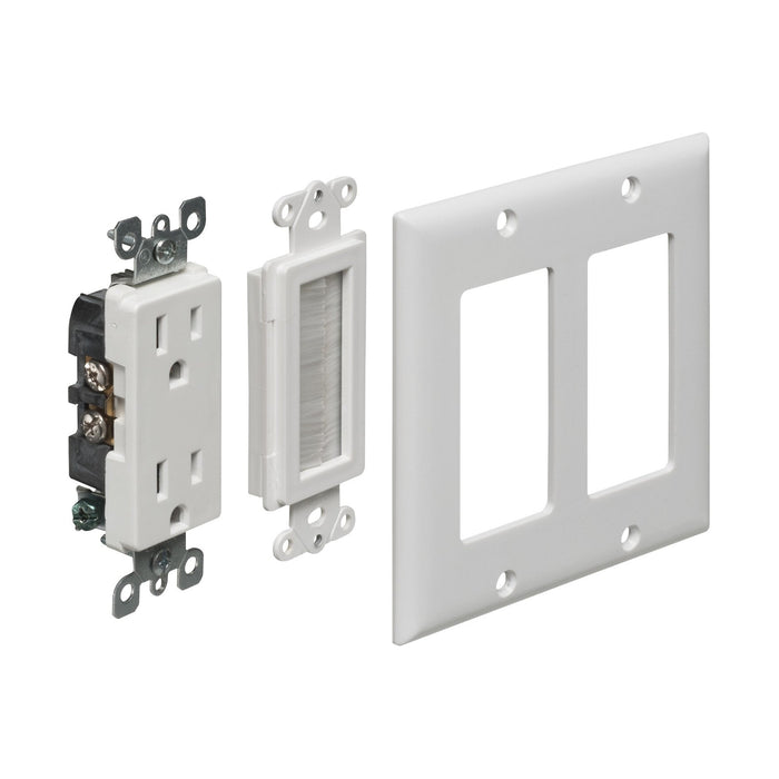 Arlington Arlington TVBU505K 2-Gang Recessed TV Box Kit, White TVBU505K
