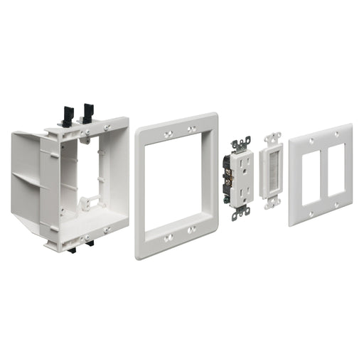 Arlington Arlington TVBU505K 2-Gang Recessed TV Box Kit, White TVBU505K
