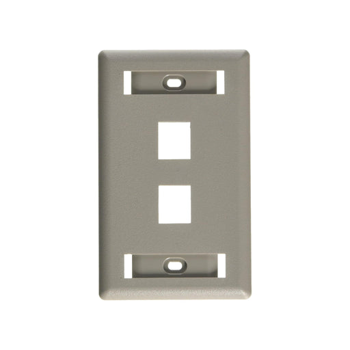 Bryant Electric Bryant IFP12GY 1-Gang 2-Port Keystone Wall Plate, Gray IFP12GY