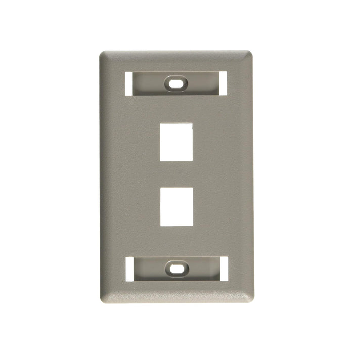 Bryant Electric Bryant IFP12GY 1-Gang 2-Port Keystone Wall Plate, Gray IFP12GY