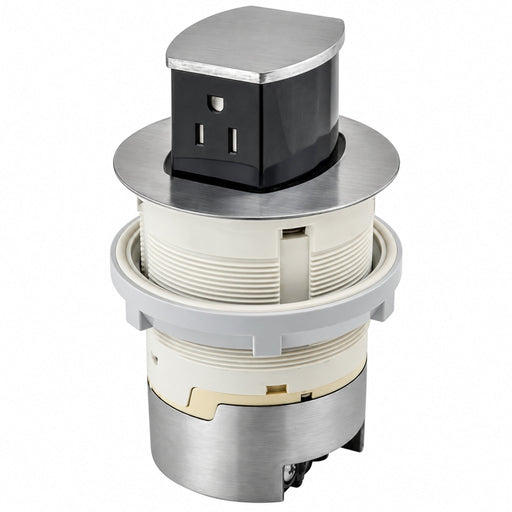 Bryant Electric Bryant RCT201ALU Pop-Up Countertop Receptacle, 15A 125V, Aluminum RCT201ALU