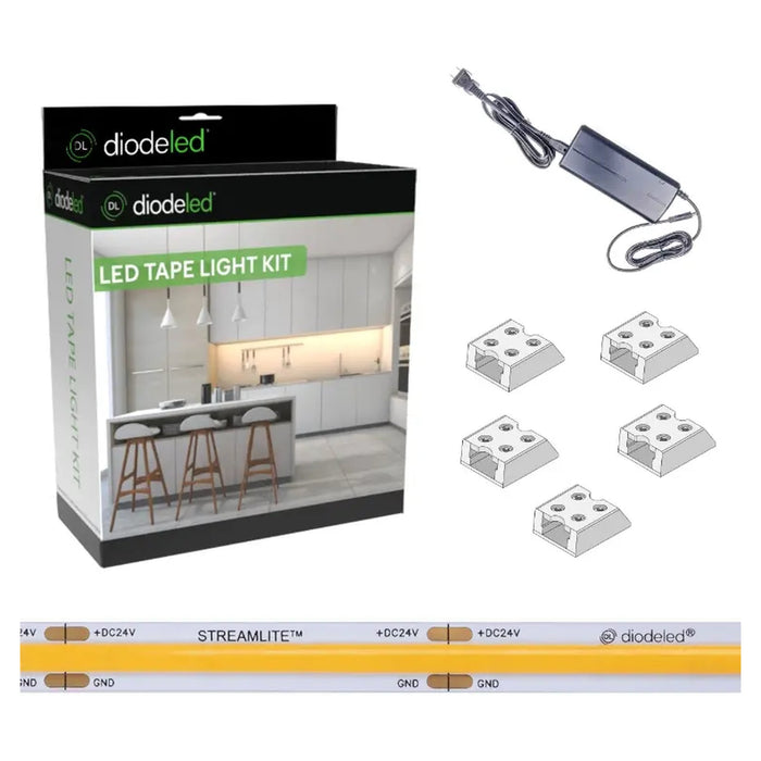 Diode LED Diode LED DI-KIT-24V-STMLTPG96-3000 16.4' STREAMLITE Tape Light Kit 3000K 24V DI-KIT-24V-STMLTPG96-3000