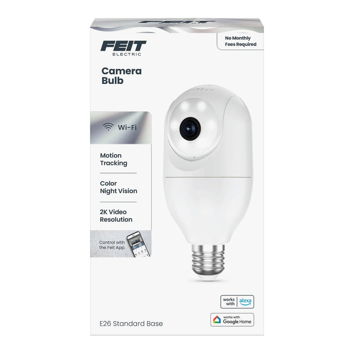 Feit Electric Feit Electric CAM/PAN/WIFI/E26/2K E26 Smart Bulb Security Camera 2K QHD CAM/PAN/WIFI/E26/2K