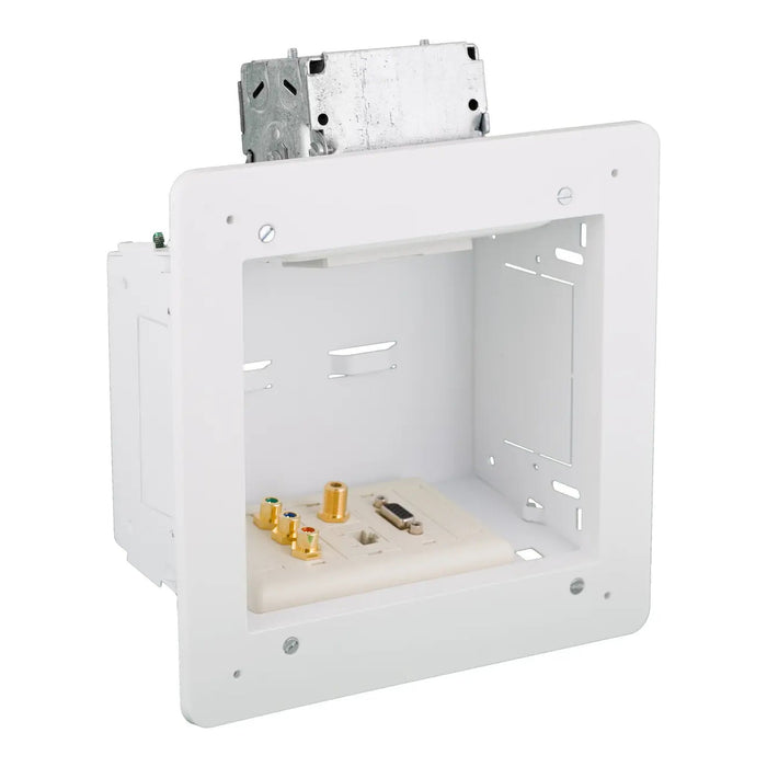 Hubbell Premise Wiring Hubbell NSAV62M 2-Gang In-Wall AV Connection Enclosure, White NSAV62M