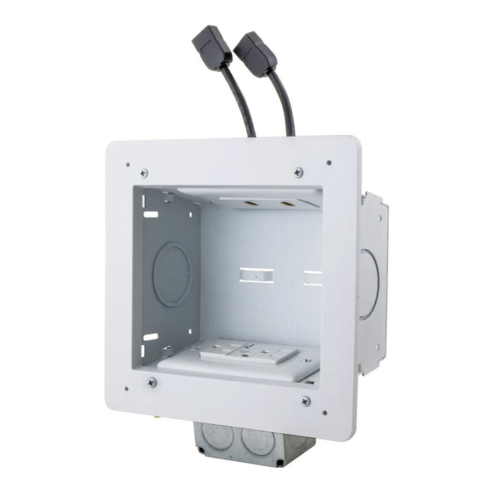 Hubbell Premise Wiring Hubbell NSAV62M 2-Gang In-Wall AV Connection Enclosure, White NSAV62M