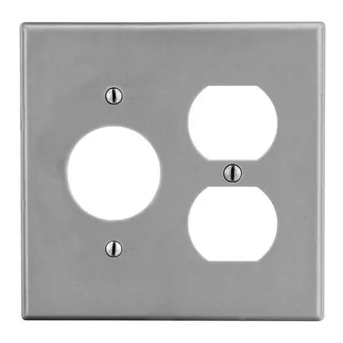 Hubbell Wiring Device-Kellems Hubbell P78GY 2-Gang Duplex & 1.40-Inch Wallplate Gray P78GY