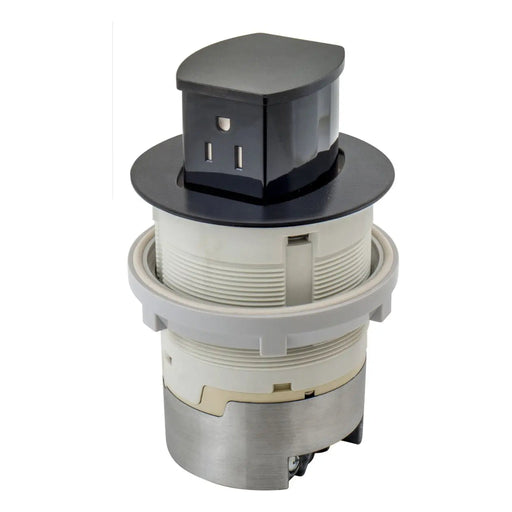 Hubbell Wiring Device-Kellems Hubbell RCT201BK Pop-Up Countertop Receptacle 15A 125V Black RCT201BK
