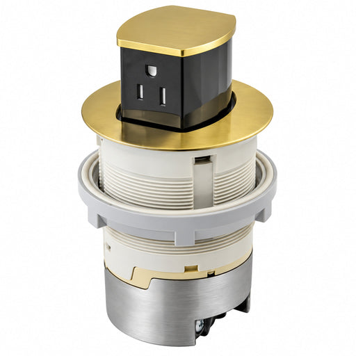 Hubbell Wiring Device-Kellems Hubbell RCT201BR Pop-Up Countertop Receptacle 15A 125V Bronze RCT201BR