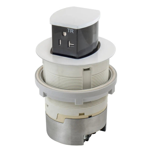 Hubbell Wiring Device-Kellems Hubbell RCT221W Pop-Up Countertop Receptacle 20A 125V White RCT221W