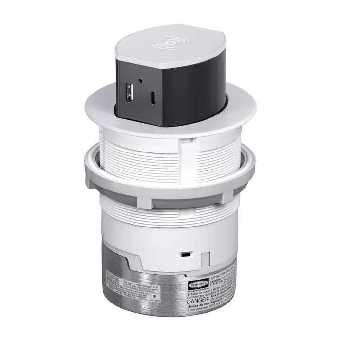 Hubbell Wiring Device-Kellems Hubbell RCT600W Tri-Power Pop-Up Receptacle 15A 125V White RCT600W