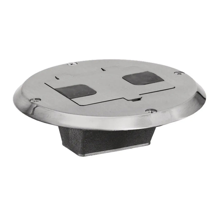 Hubbell Wiring Device-Kellems Hubbell RF506NI Flush Floor Box Flange & Hinged Cover, Nickel-Plated RF506NI