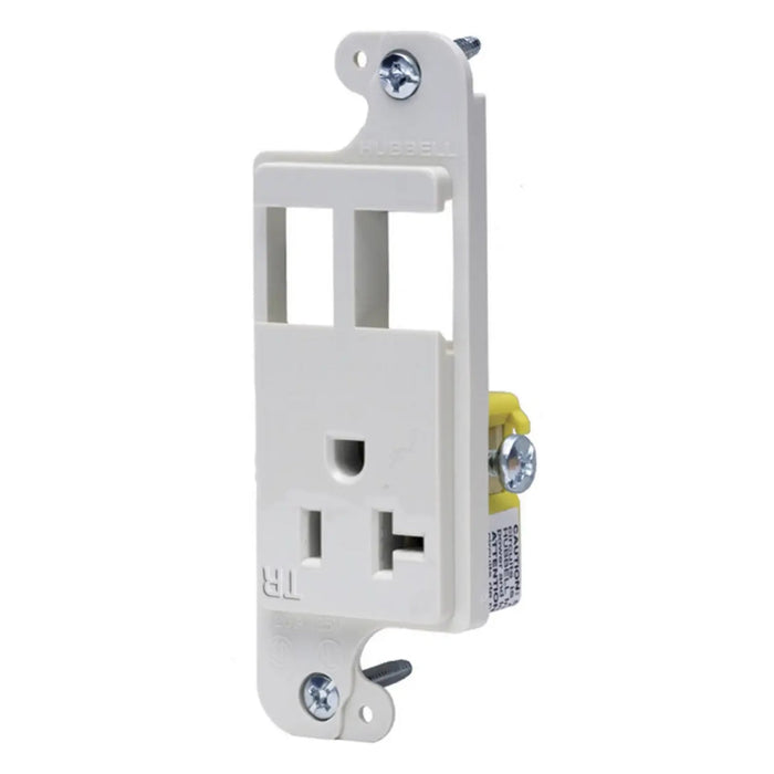 Hubbell Wiring Device-Kellems Hubbell RJ62WTR J-Load Media Outlet 2-Port 20A 125V White RJ62WTR
