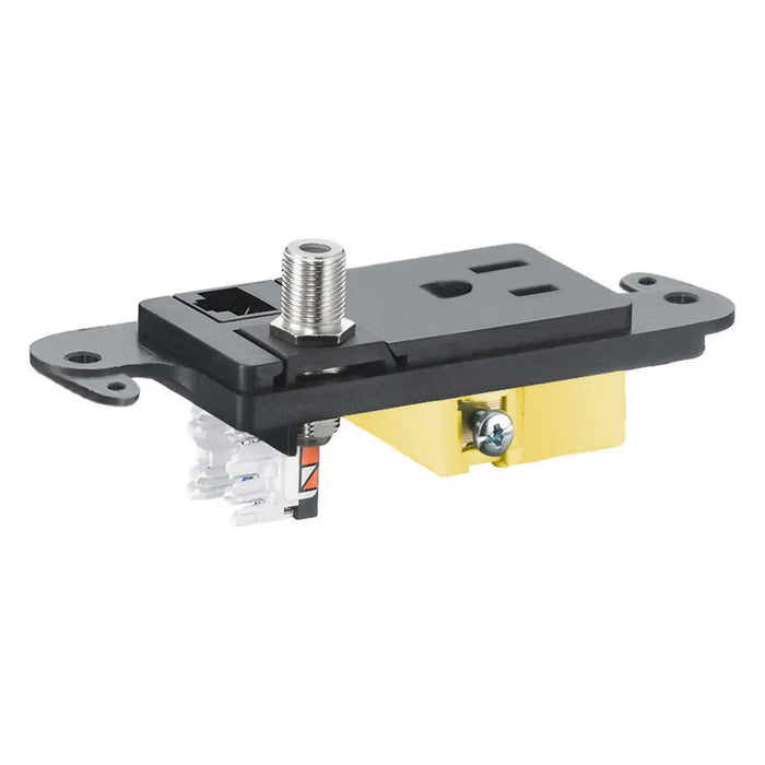 Hubbell Wiring Device-Kellems Hubbell RJ650BKTR J-Load Media Outlet Cat 6 15A 125V Black RJ650BKTR