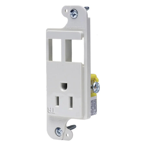 Hubbell Wiring Device-Kellems Hubbell RJ65WTR J-Load 2-Port Media Outlet 15A 125V White RJ65WTR