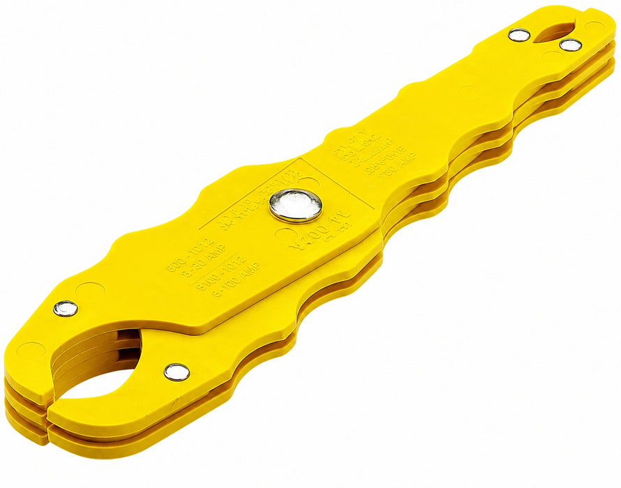 IDEAL yellow folding fuse puller shown in open position for installing and removing electrical fuses 