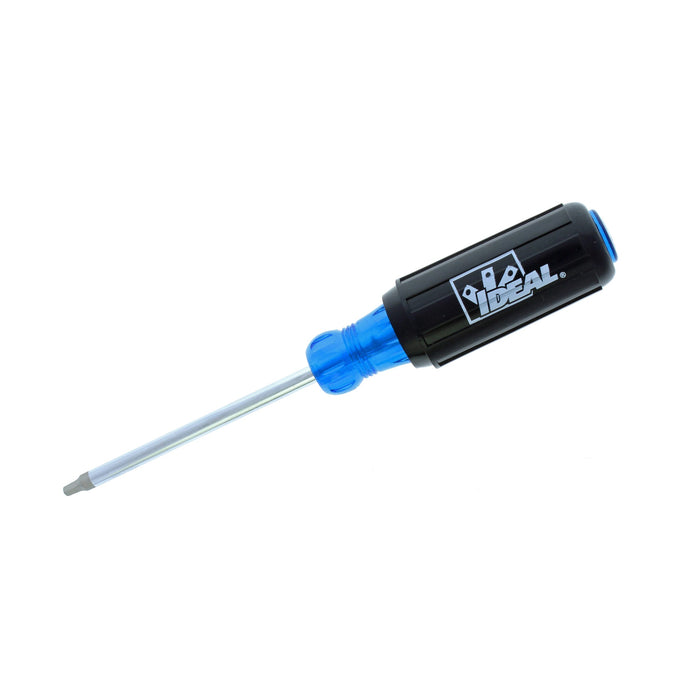 IDEAL 35-693 #2 square cushioned-grip screwdriver with 4 in. blade for professional electrical fastening applications.