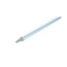 Close-up of a chrome screwdriver shaft with a flat-blade tip on a white background.
