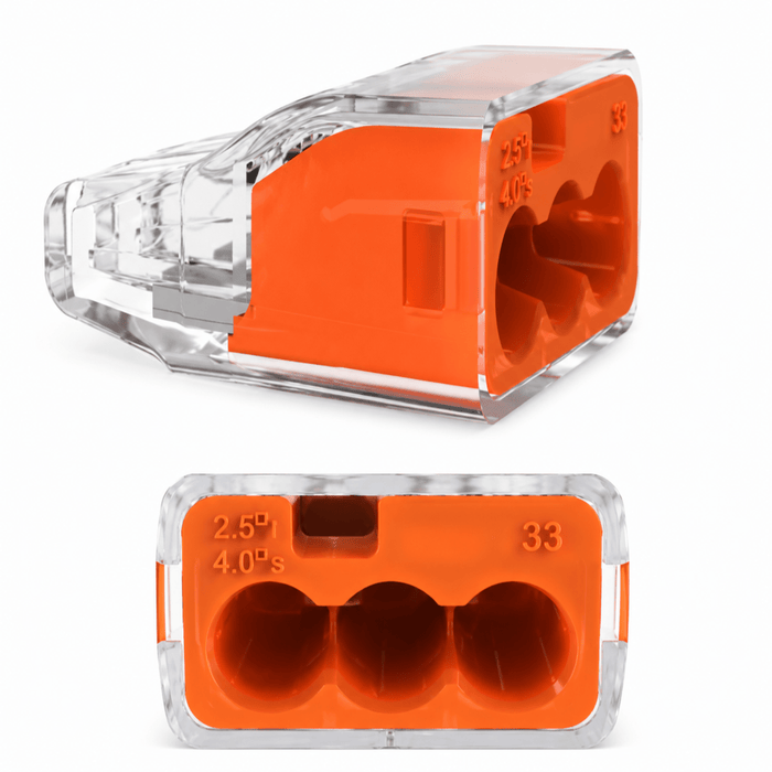 IDEAL INDUSTRIES IDEAL 30-1033 In-Sure Push-In Wire Connector Model 33 Orange 100/Box 30-1033-100pk