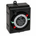 Intermatic PB914N84 24-hour panel-mount timer with black enclosure and mechanical timing dial, angled view.