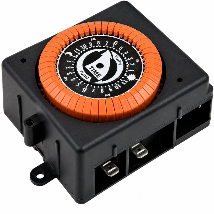 Intermatic PB913N 120V 24-hour mechanical time clock, angled view showing timer dial and housing.