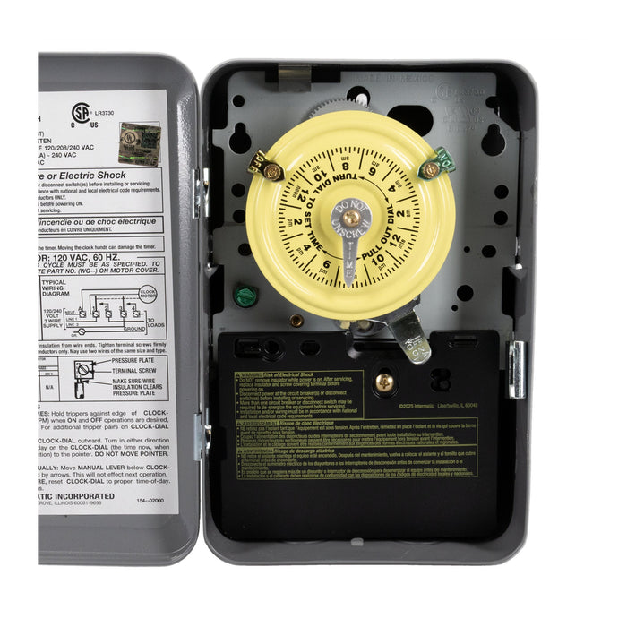 Intermatic Intermatic T101 24-Hour Mechanical Time Switch 120V SPST Indoor Metal Enclosure T101