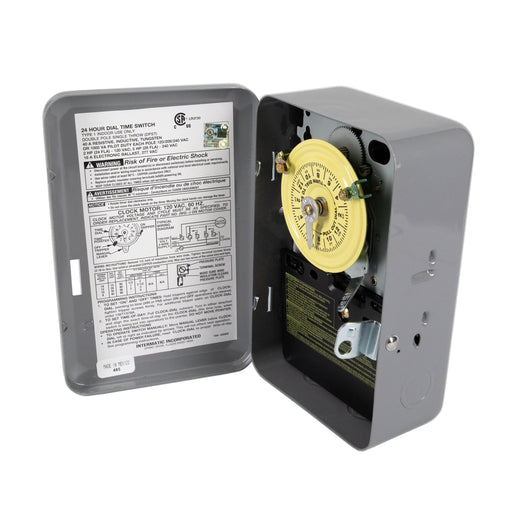 Intermatic Intermatic T101 24-Hour Mechanical Time Switch 120V SPST Indoor Metal Enclosure T101
