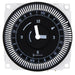 Graesslin FM1STUZ-24U 24-hour panel mount timer with black dial and 15-minute switching intervals.