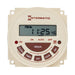 Intermatic PB373E 2.375-inch 7-day electronic panel mount timer with LCD display and manual control buttons, front view.