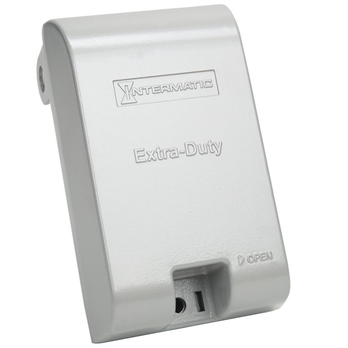 Intermatic WP1010MXD gray single-gang weatherproof in-use cover with extra-duty enclosure.