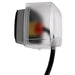 Intermatic WP5500C clear weatherproof cover with connected cord, side view.