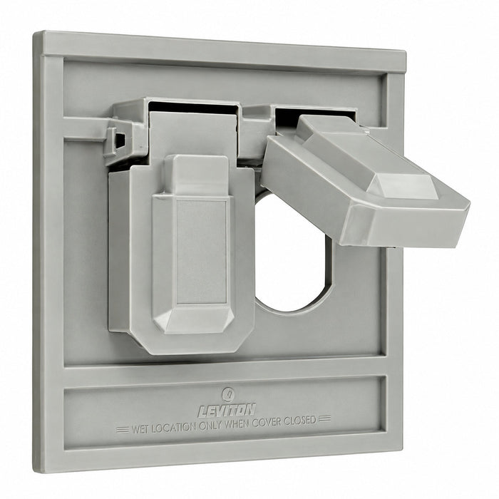 Leviton Leviton 4986-GY 1-Gang Weather-Resistant Receptacle Cover Gray 4986-GY