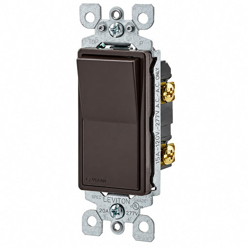 Leviton Leviton 5601-2 Decora Single-Pole Rocker Switch 15A 120/277V Brown 5601-2