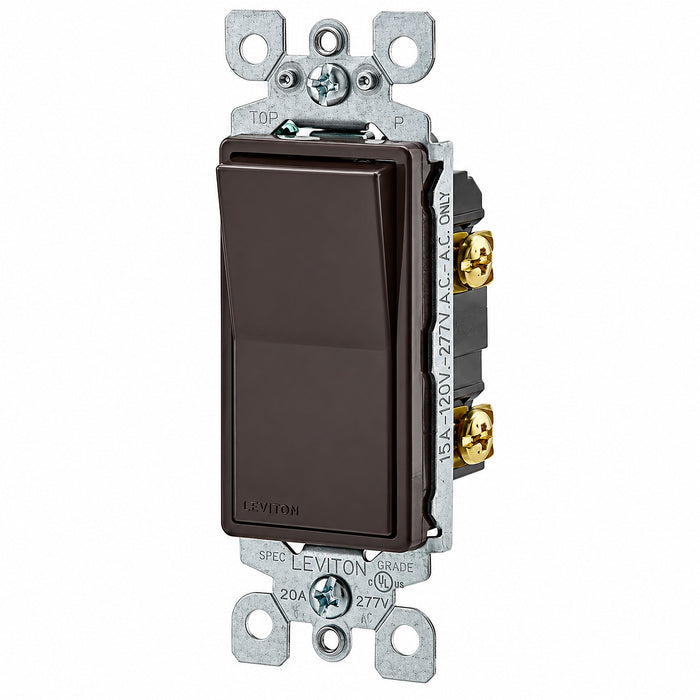 Leviton Leviton 5601-2 Decora Single-Pole Rocker Switch 15A 120/277V Brown 5601-2
