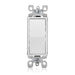 Leviton 5603-2W Decora white 3-way rocker switch, 15A 120/277V, front view.