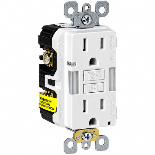 Leviton Leviton GFNL1-W SmartlockPro GFCI Receptacle with Guide Light, 15A 125V, White GFNL1-W