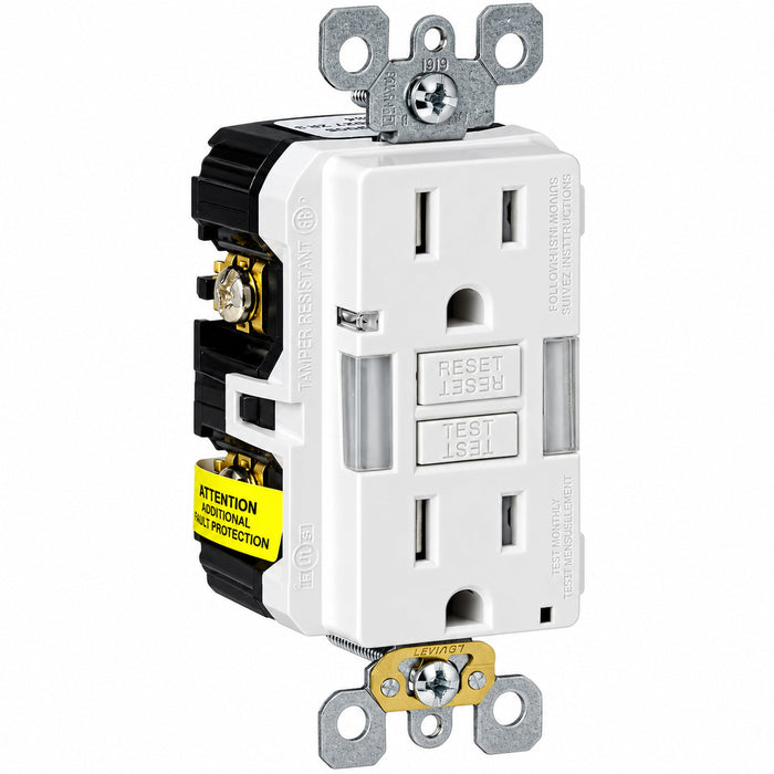 Leviton Leviton GFNL1-W SmartlockPro GFCI Receptacle with Guide Light, 15A 125V, White GFNL1-W