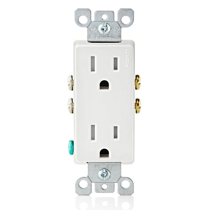 Leviton Leviton T5325-W Decora Tamper-Resistant Duplex Receptacle 15A 125V White T5325-W