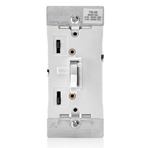 Leviton Leviton TSL06 Toggle Slide Dimmer 300W LED/CFL 600W Incandescent TSL06-1LW